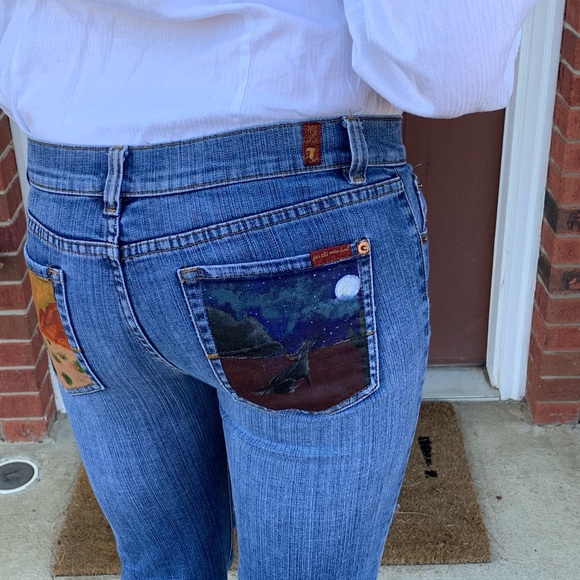 custom paint 7FAMK jeans - Picture 7 of 7